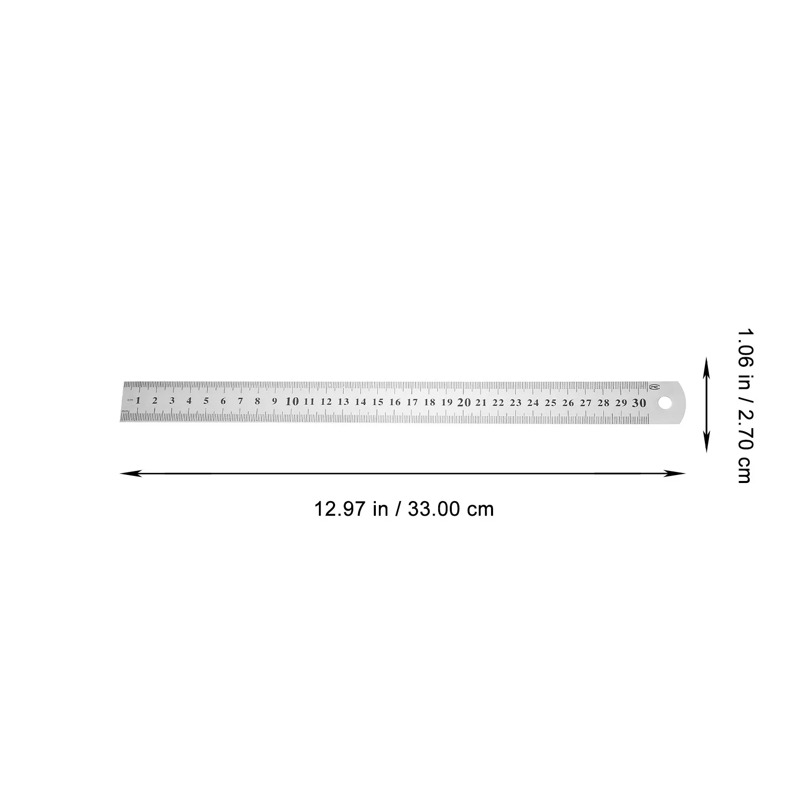 3Pcs Steel Ruler Set Measuring Tool Double Sided Ruler High Contrast Scale Compact Lightweight for School Drawing Painting Tasks
