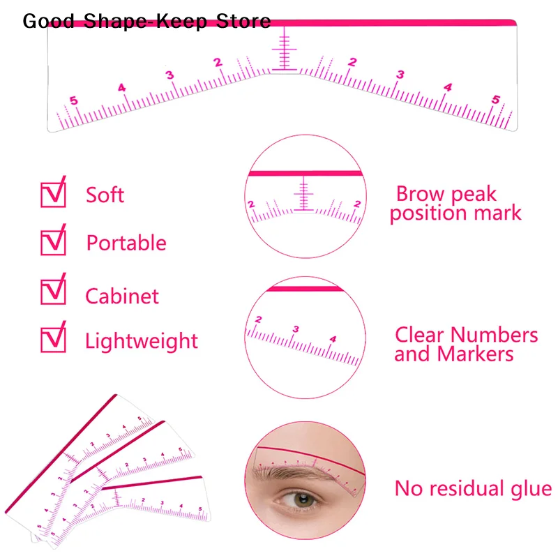 Disposable 20/25pcs Eyebrow Ruler Sticker Self-adhesive Eyebrow Tattoo Position Guide Permanent Makeup Mapping Stencils Tool