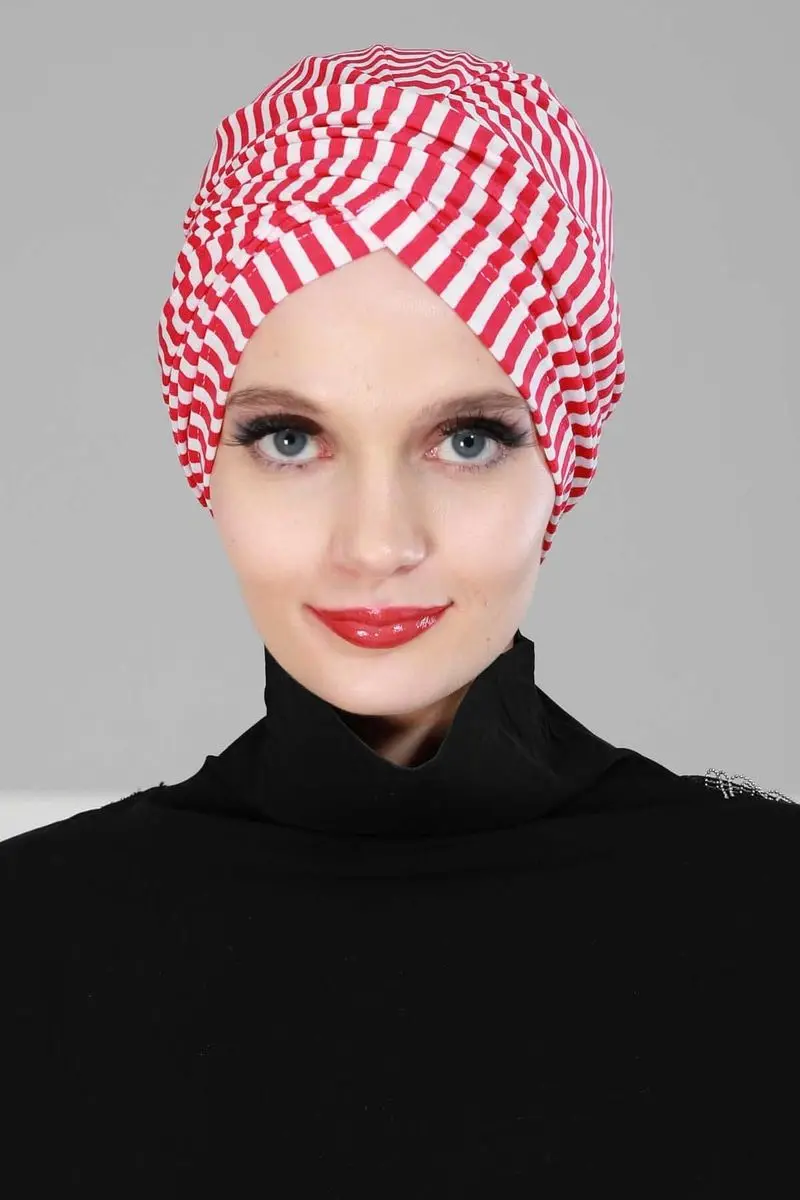 Hidżab kości paski fuksja