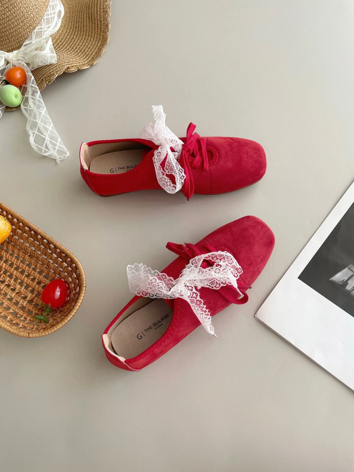 

IPPEUM балетки женские красные балетки 2023 новые винтажные балетки балетки Zapatos Mujer