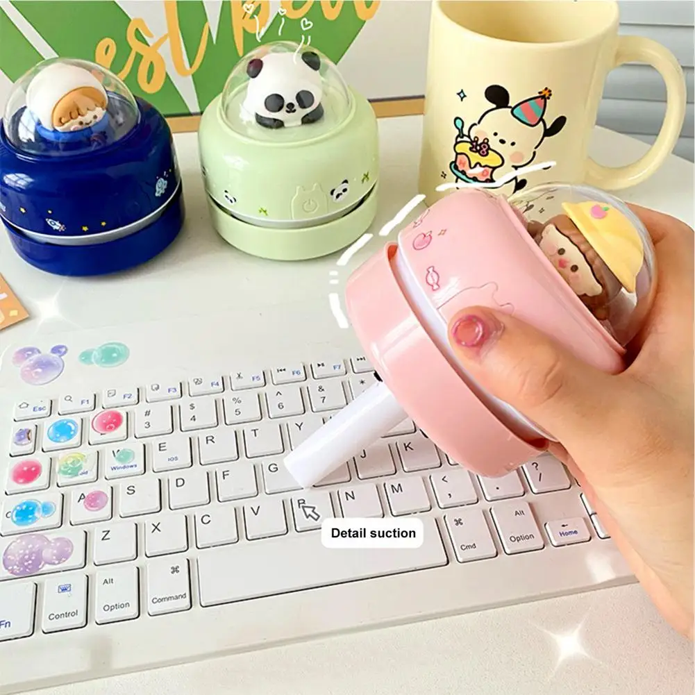 子供のためのかわいい漫画のデスクトップ掃除機、電池式、ポータブルミニテーブルダストスイーパー、省エネ、コードレス36