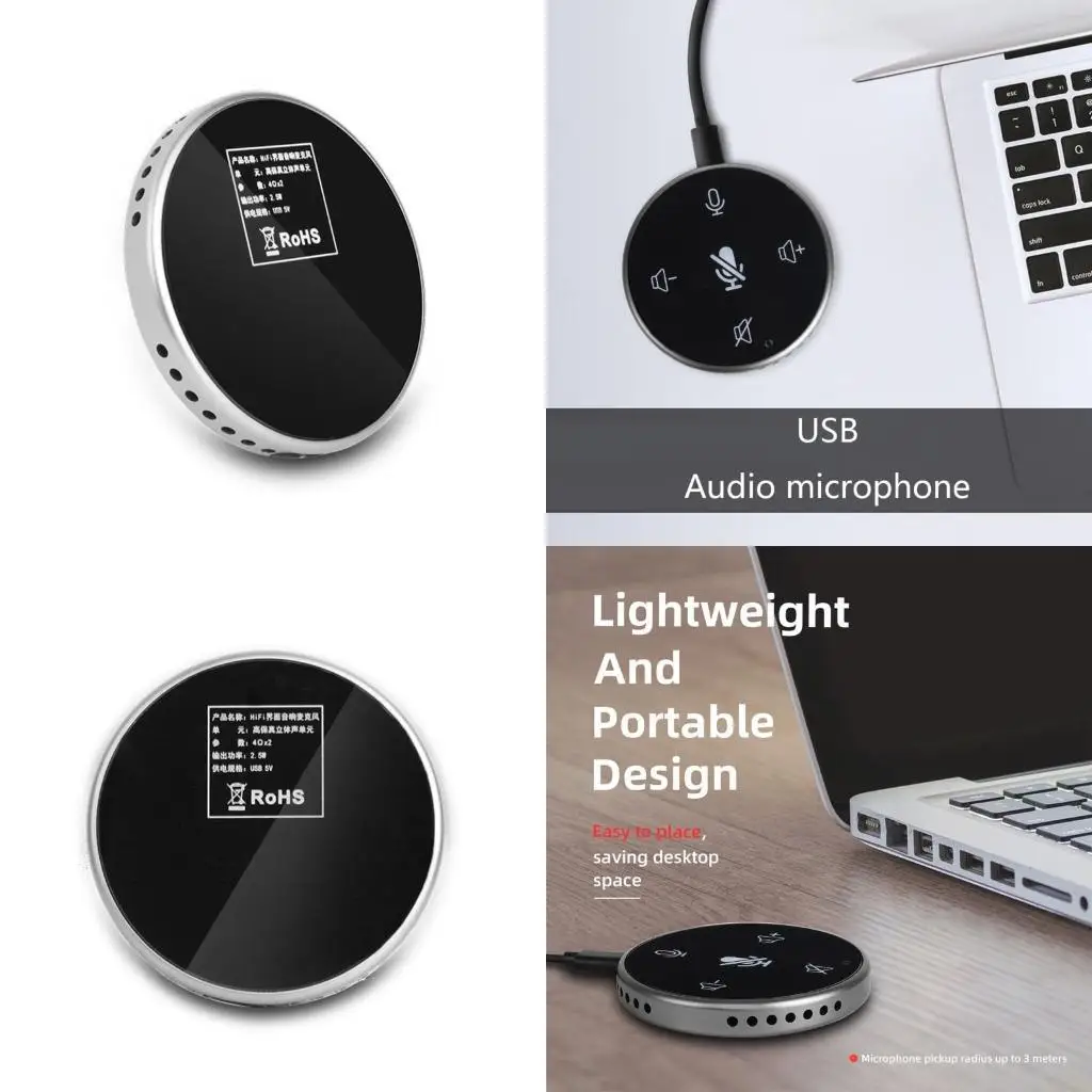 

B03F Портативный USB-микрофон для компьютера/ноутбука, конференции, всенаправленный аудиоприемник, спикерфон