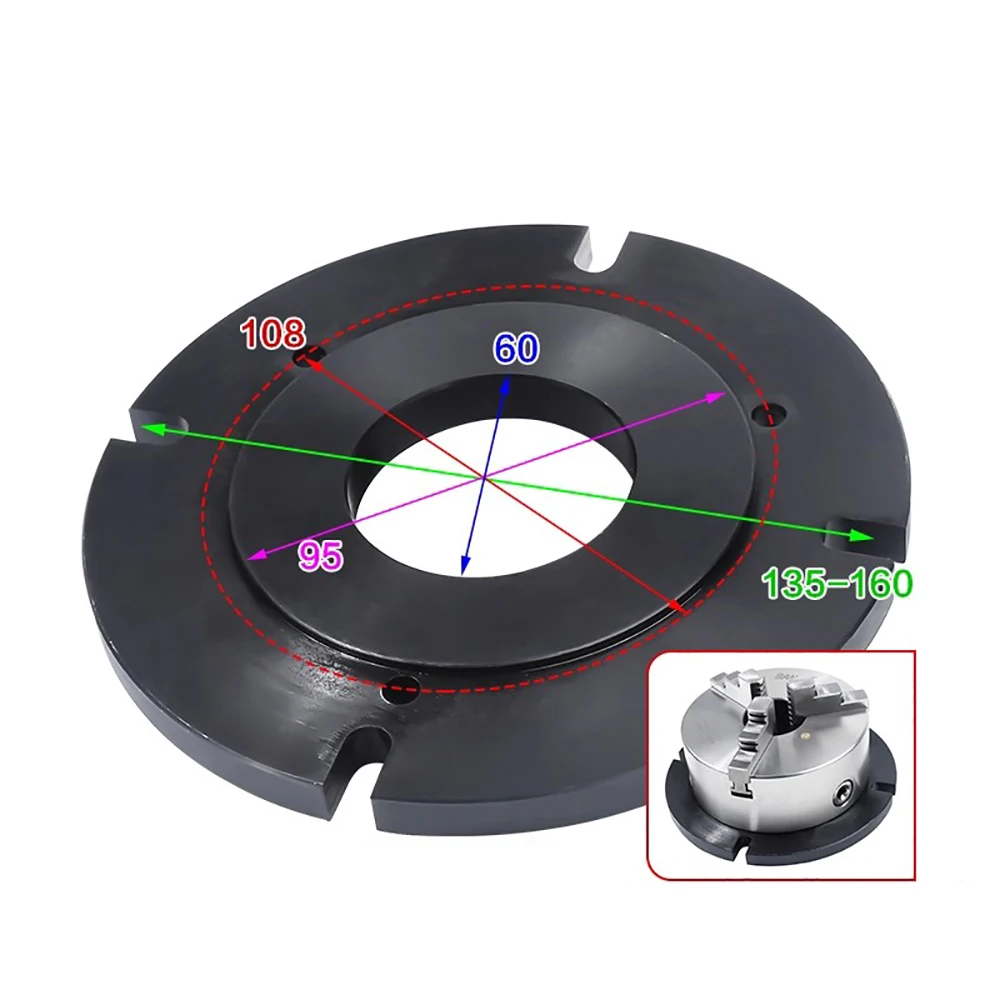 Vertical Chuck Mounting Plate Base 125MM - Precision Fixed Base with 0.02MM Positioning Accuracy