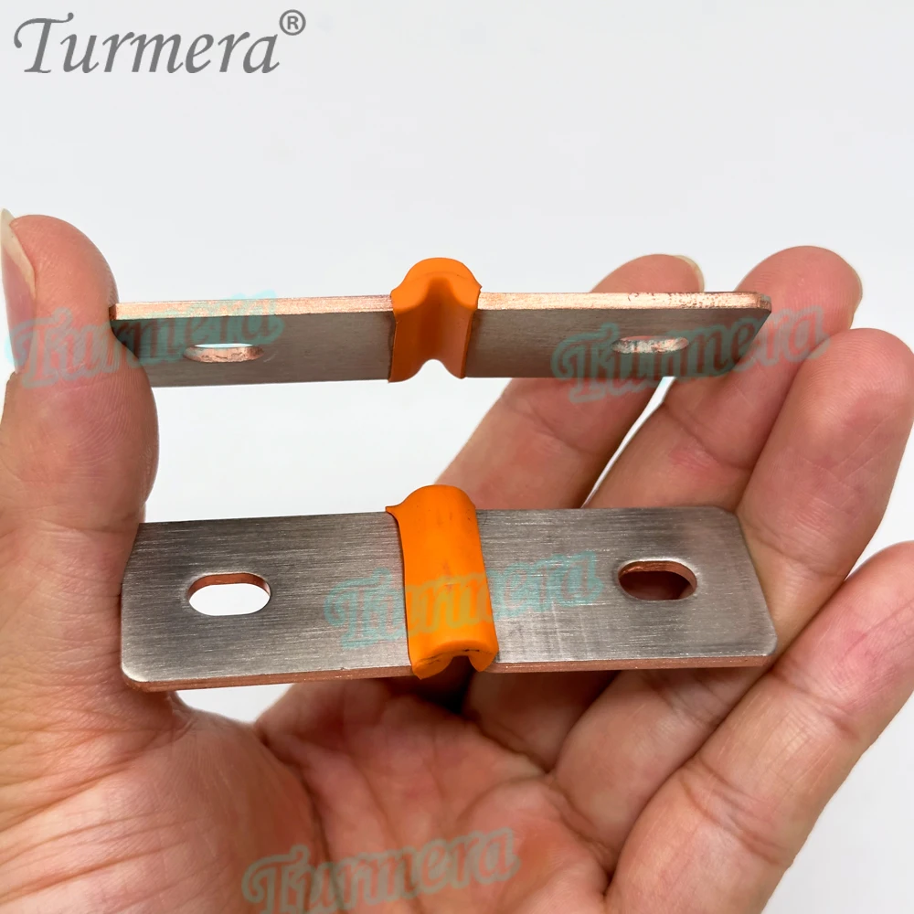 Turmera 12V Lifepo4 Battery Flexible Busbar Copper Connecter Hole to Hole 51mm 2mm 400A Use in 3.2V 100Ah EVE LF100MA LF100LA