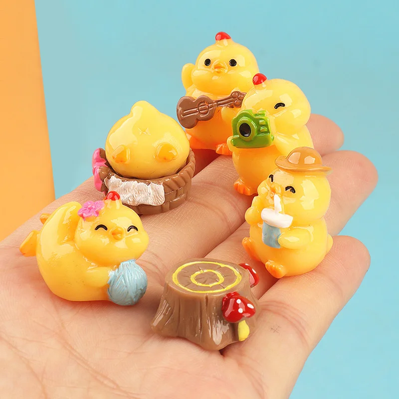 Micro Landscape Ornaments Small Yellow Chicken Animals Creative Cute Dolls Craft Decorations