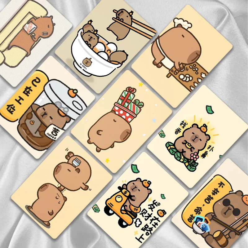 50 Pcs/Set Creative Cartoon Capybara Laser Lomo Card Cute Animal HD Photocard Gift Collection Cards