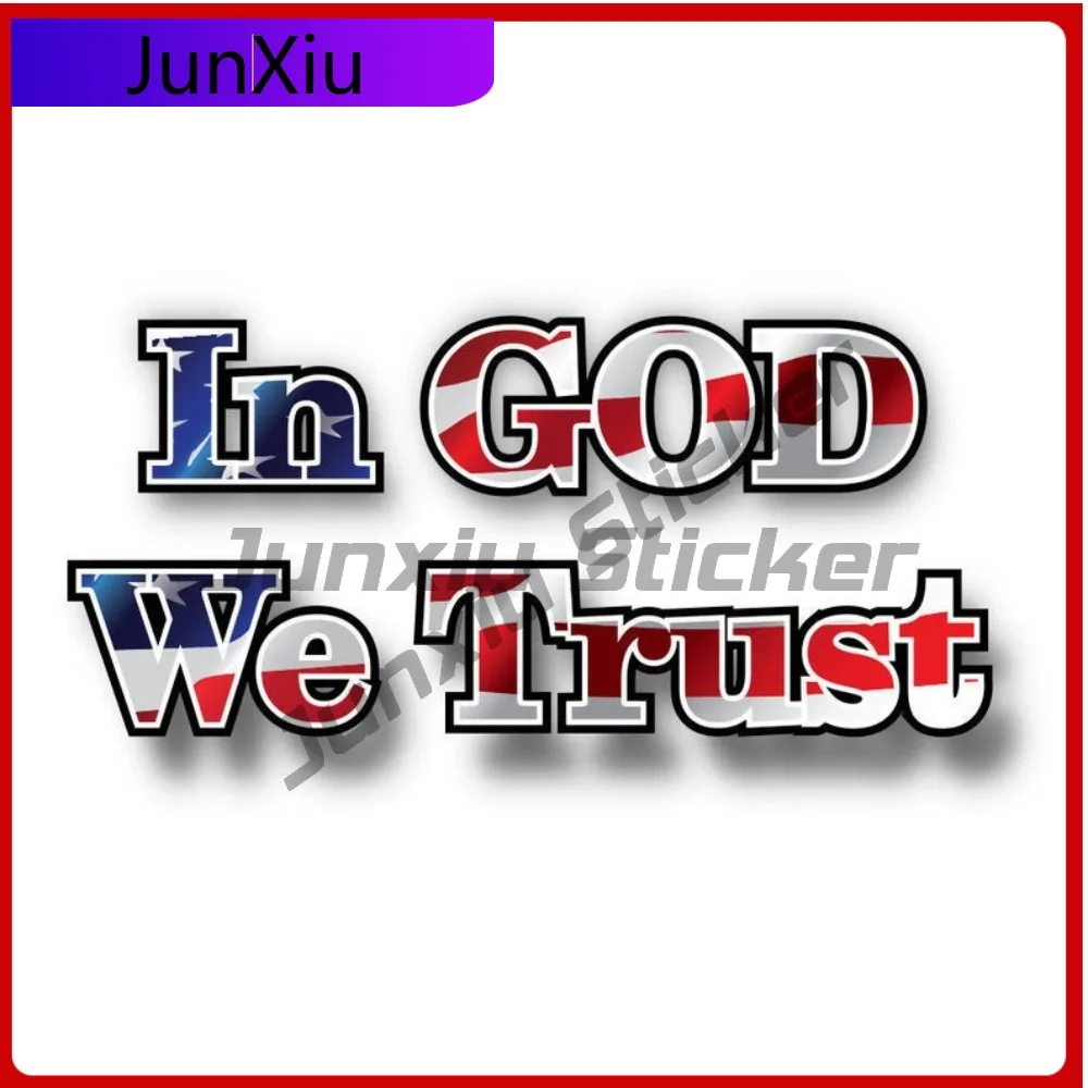 

In God We Trust Waterproof Decal Accessories Cover Scratches Decor Sticker For Camper Truck Laptop Hydro Flask Car Bicycle Skate