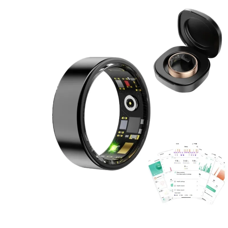 Smart Ring for Men Women Sleep Heart Rate Blood Oxygen Pressure Monitor Fitness Tracker Health Care Remote Camera Control