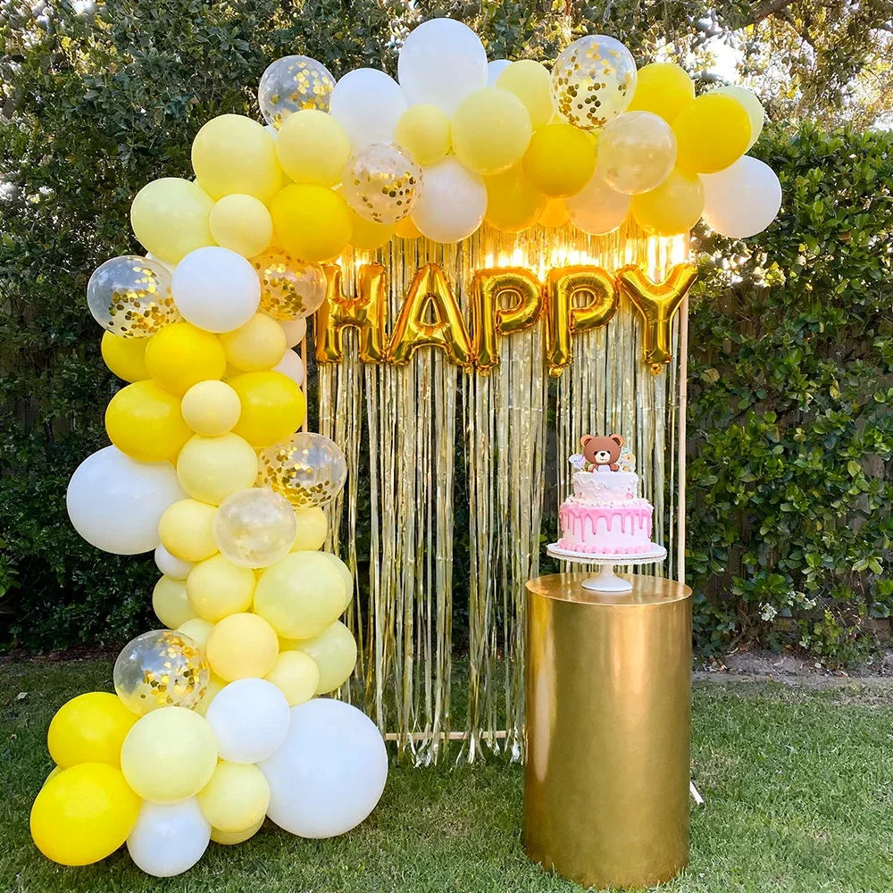 30/60/100 Stück Gelbe Latexballons, Verstärkte Langlebige Partyballons für Geburtstage, Hochzeiten, Feiertagsfeiern – Detail 7