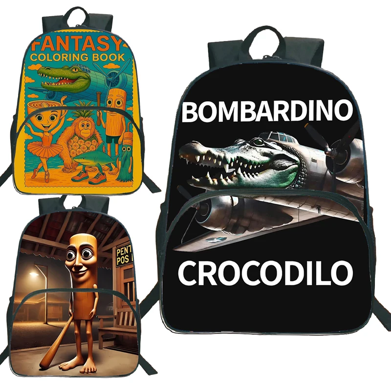 tung-tung-tung-sahur-バックパックイタリア-brainrot-男の子女の子バッグ-bombardiro-crocodilo-キッズソフトバック通学幼児バックパック