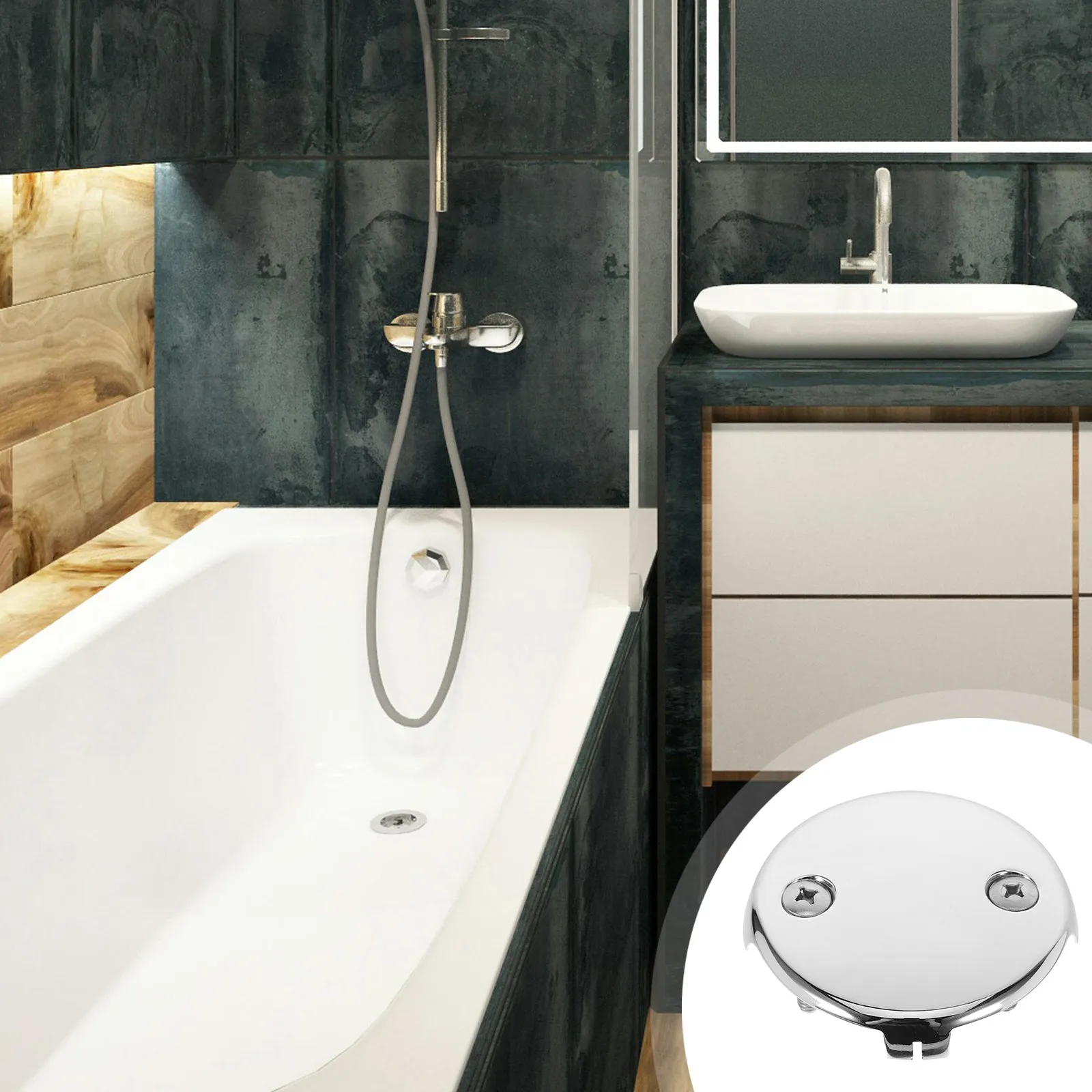 

1Set Single Hole Bathtub Drain Assembly Replacement Drain Fitting Kit Bathtub Lower Plug Stopper Odor Prevention Easy Install