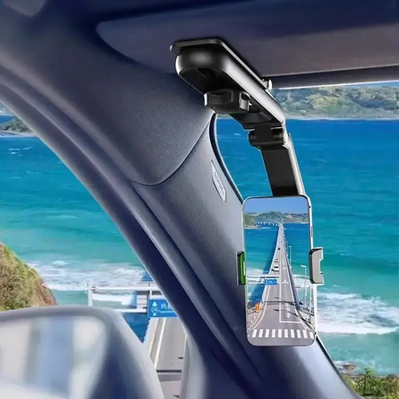 Soporte Universal giratorio de 360 grados para teléfono de coche, soporte multifuncional para espejo retrovisor de coche, Clip colgante para asiento, soporte para teléfono móvil