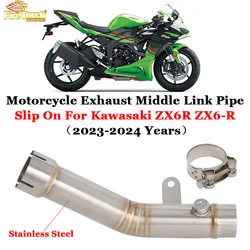 Slip On For kawasaki Ninja ZX6R ZX-6R 636 ZX 6R 2023 2024 Motorcycle Exhaust System Stainless Steel Middle Mid Link Pipe
