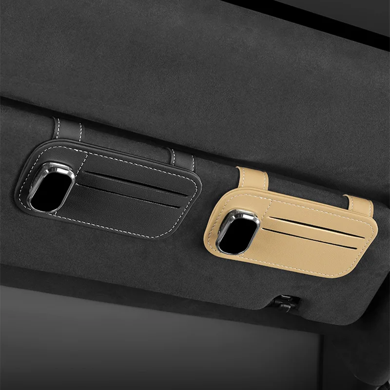 Auto Sonnenblende Organizer Tragbare Auto Brillen Halter Zubehör Sonnenbrille Clip Karten Halter Anti-scratch Multifunktions Clip – Detail 10