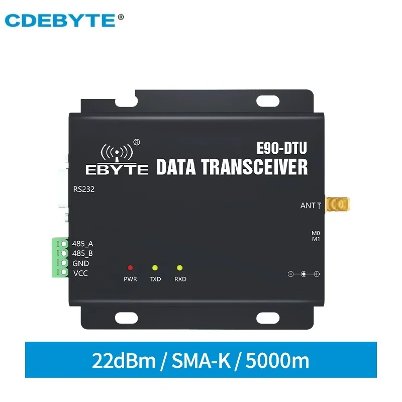 SX1268 433MHz Lora Data Transceiver Ad Hoc Network RS232 RS485 22dBm 5km Long Range RSSI SMA-K LBT RSSI E90-DTU-400SL22 CDEBYTE