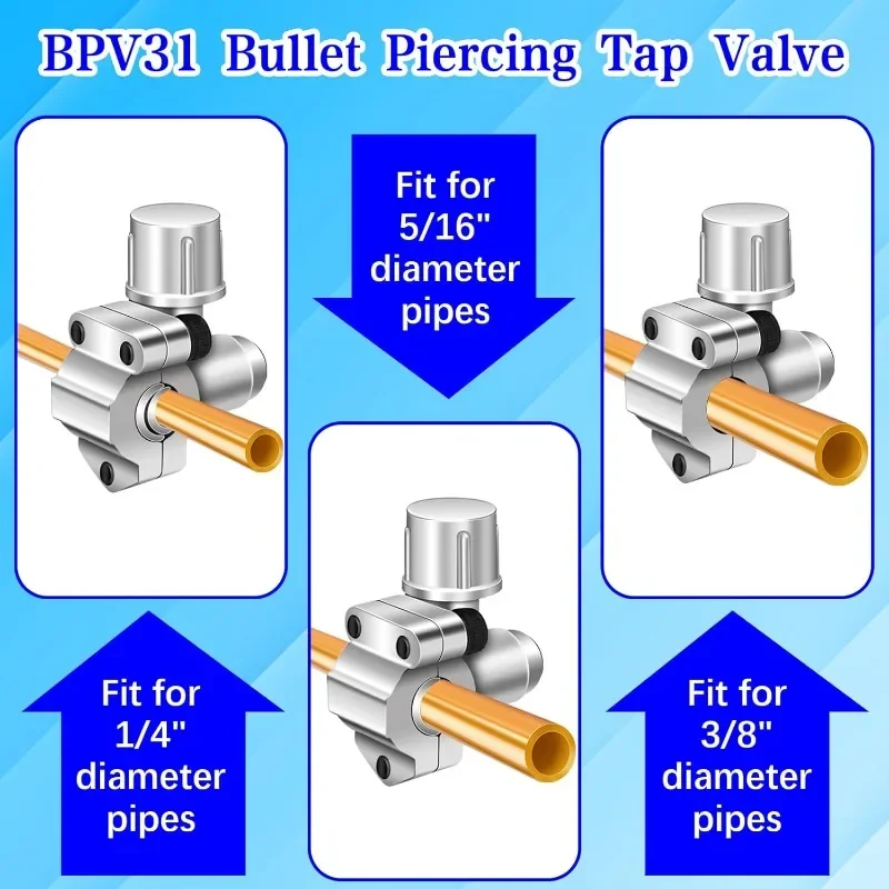 Refrigerator Puncture Valve BPV-31 Cartridge Piercing Valve Line Tap Valve For HVAC Air Conditioner Line Tap Faucet Valve