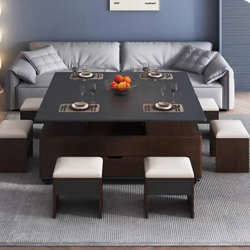 

Hight Modern Adjustable Coffee Table Black Luxury Home Living Room Coffee Table Mesa Lateral Marble Stoliki Kawowe Furniture