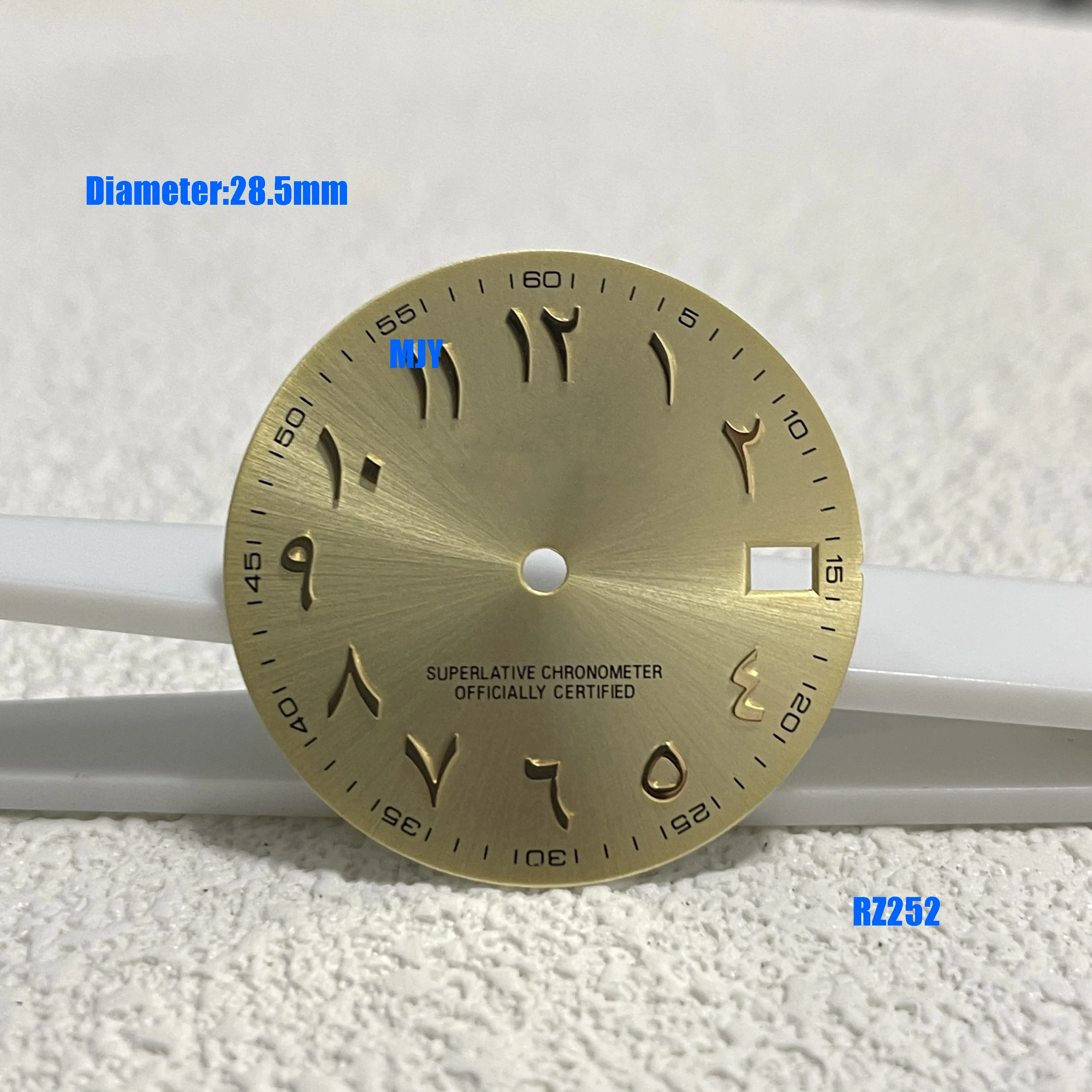 Lucernario singolo 28,5 mm S logo quadrante con numeri arabi Adatto movimento nh35 S accessori per orologi nh35 non luminoso Strumento di riparazione dell'orologio