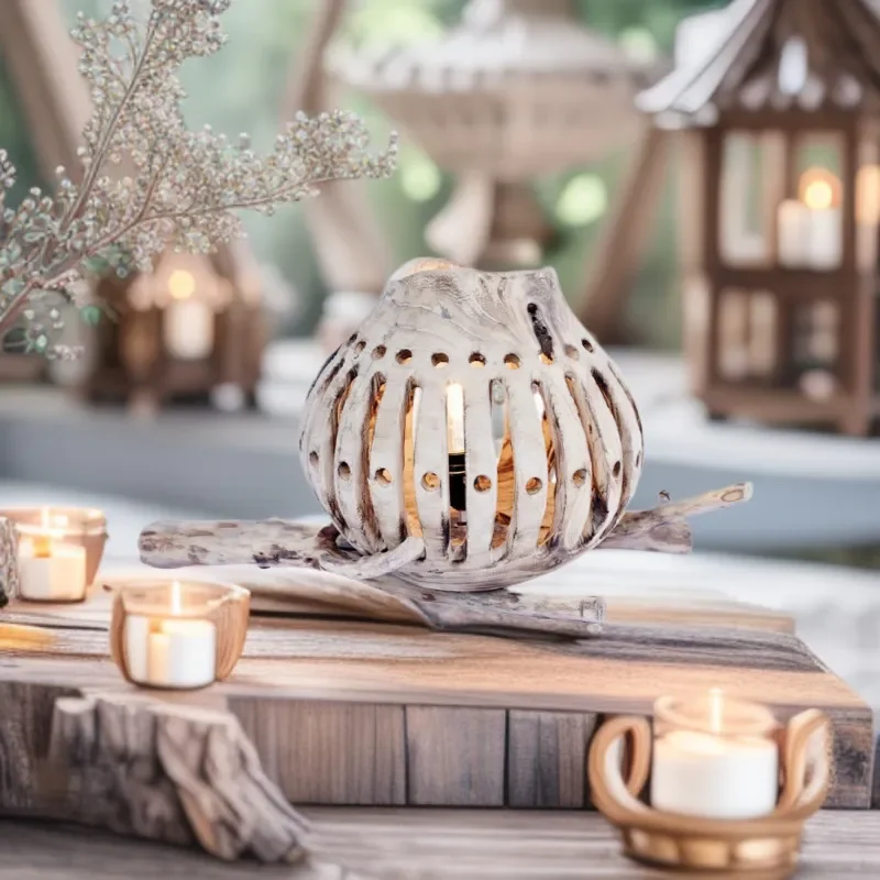 for Professional Handmade Burning Paulownia Craft Floor Lamp Pastoral Warm Homestay Decorative Lighting