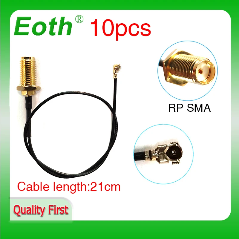 

EOTH 10 pieces lot Extension Cord UFL to RP SMA Connector Antenna WiFi Pigtail Cable IPX to RP-SMA female to IPX 21cm