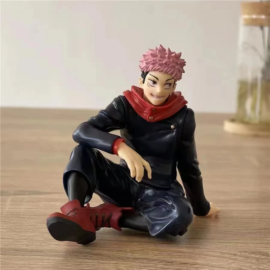 8CM Anime Jujutsu Kaisen Figurka Itadori Yuji Gojo Satoru Seated Noodle Stopper Model PVC Kolekcjonerska statuetka Pvc Lalka Zabawki Prezent