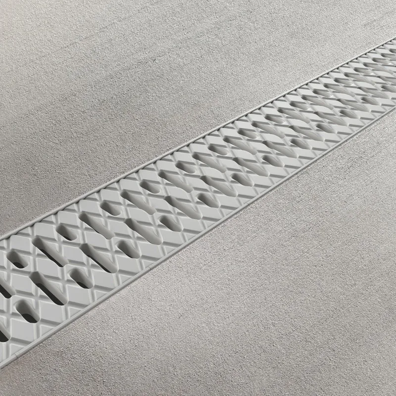 Sistema di scarico per trincea da 4 pollici con griglia - Colore avorio - Easy 2 canali (5)