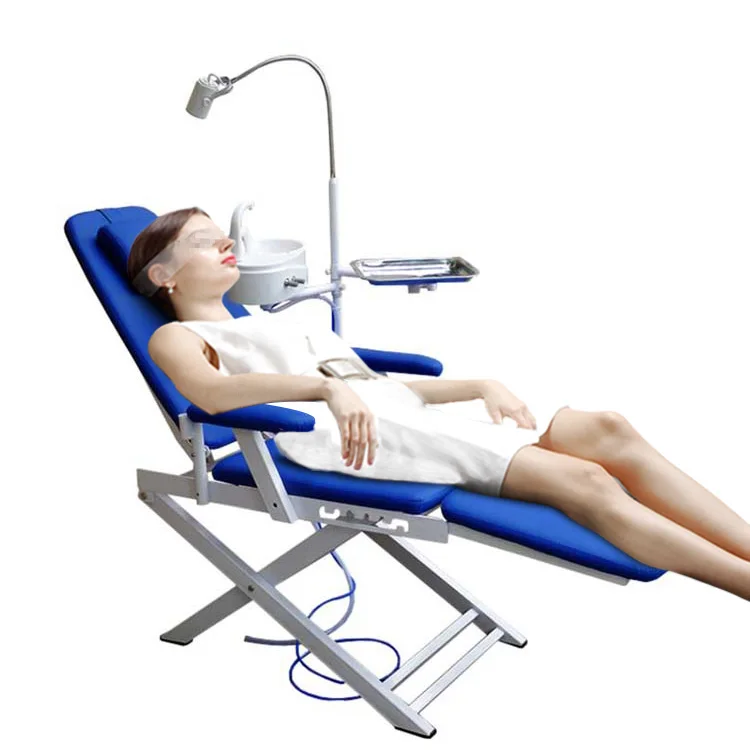 

Clinic/Salon Spa Office Use Stainless Steel Mobile Folding Dental Chair Portable Teeth Whitening Chair for Whitening Teeth