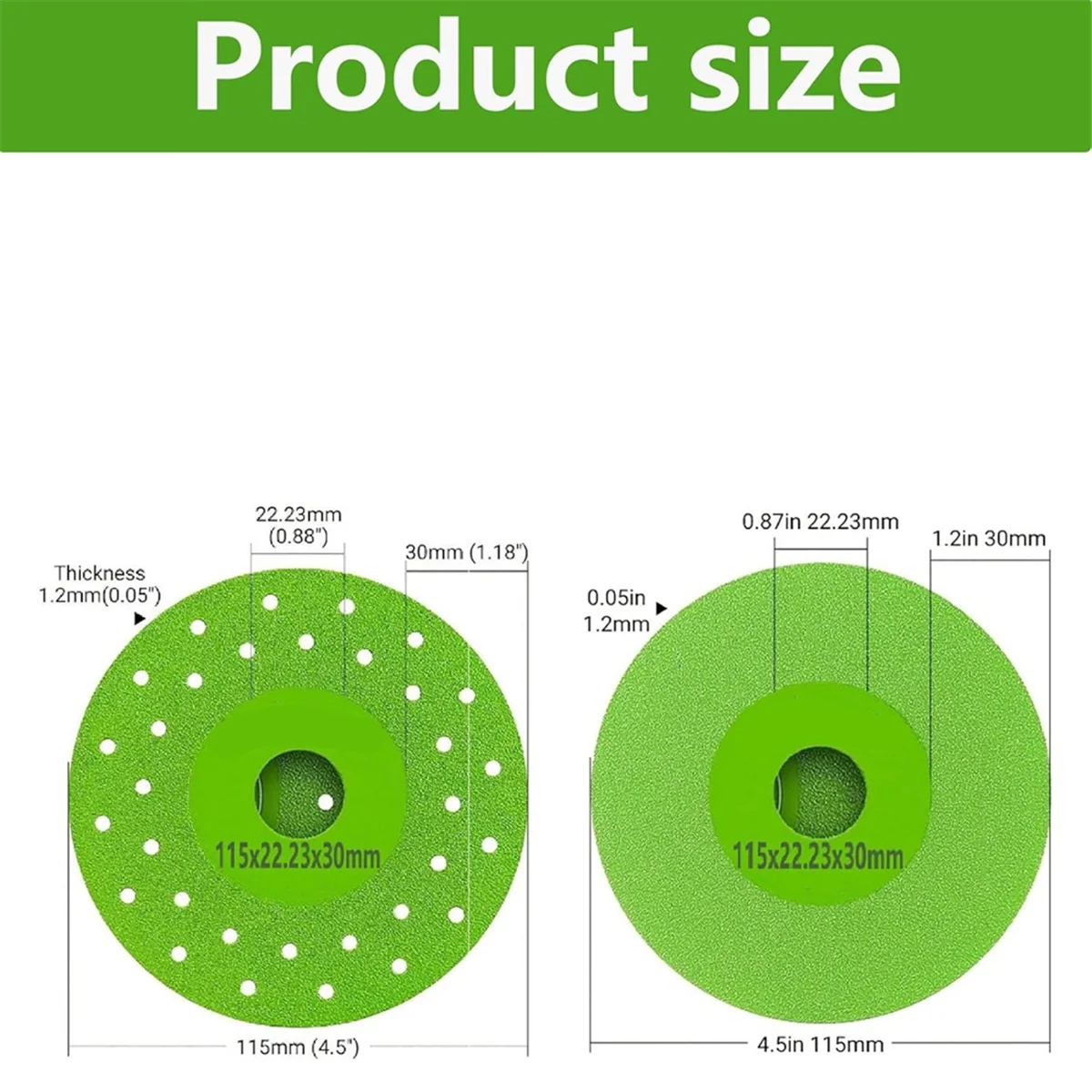 EULM 6 عبوات 4.5 بوصة (115 مم) قرص طحن ألواح الصخور الماسية لقطع وطحن السيراميك والبلاط والرخام