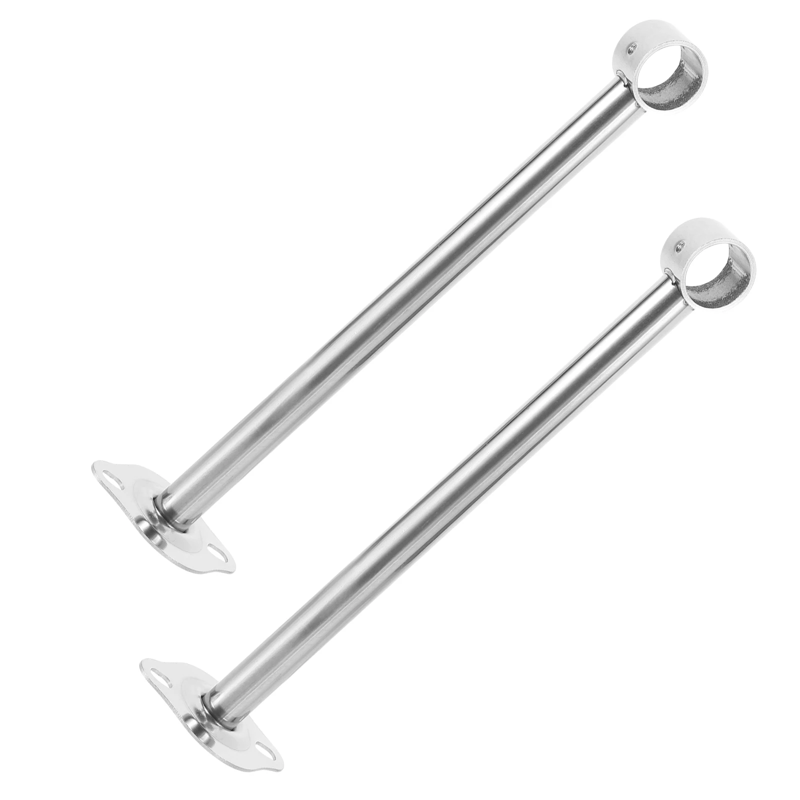

2pcs Suspension Seat Round Pipe Stainless Steel Wire Drawing Durable Closet Hanging Rod Adjustable Round Pipe