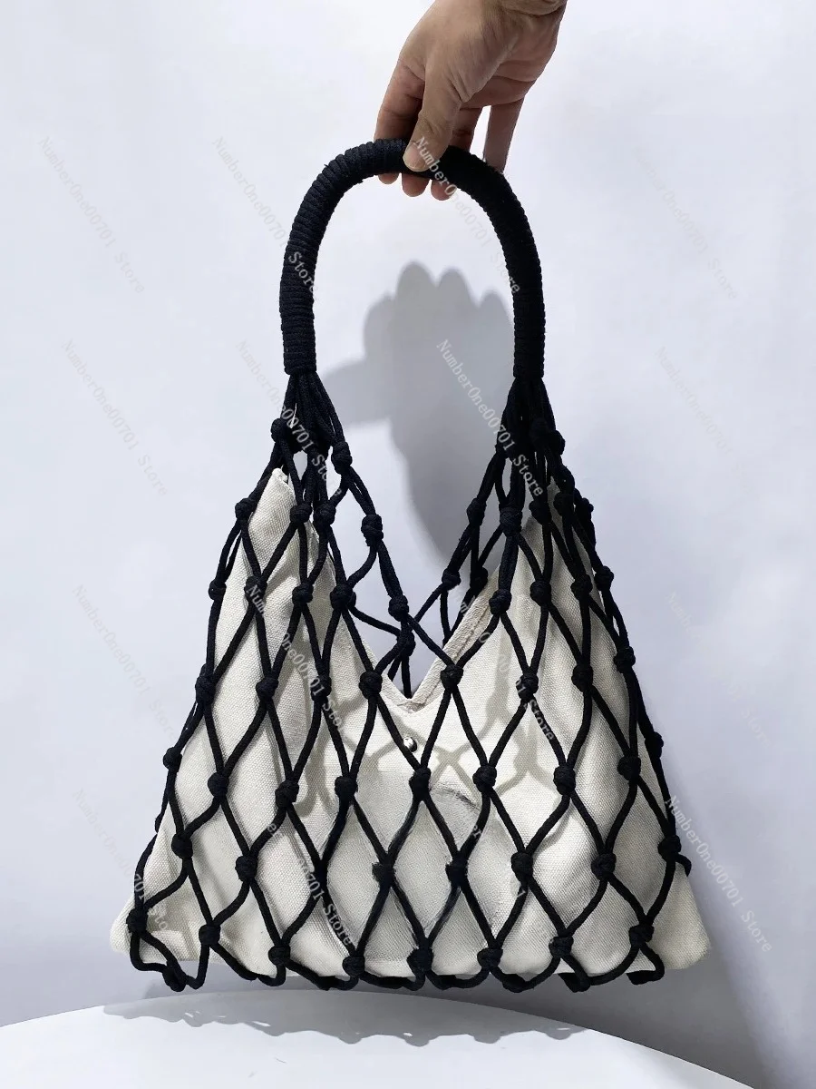 and-woven beach bag niche design new slim triangular underarm shoulder handbag