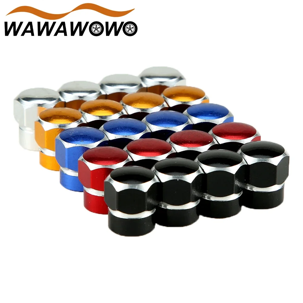 4Pcs/Lot Hexagon Agate Model Valve Caps Aluminium Alloy Car Tire Tyre Wheel Air Stems Cover for Motorcycle Bike Trucks Vehicles