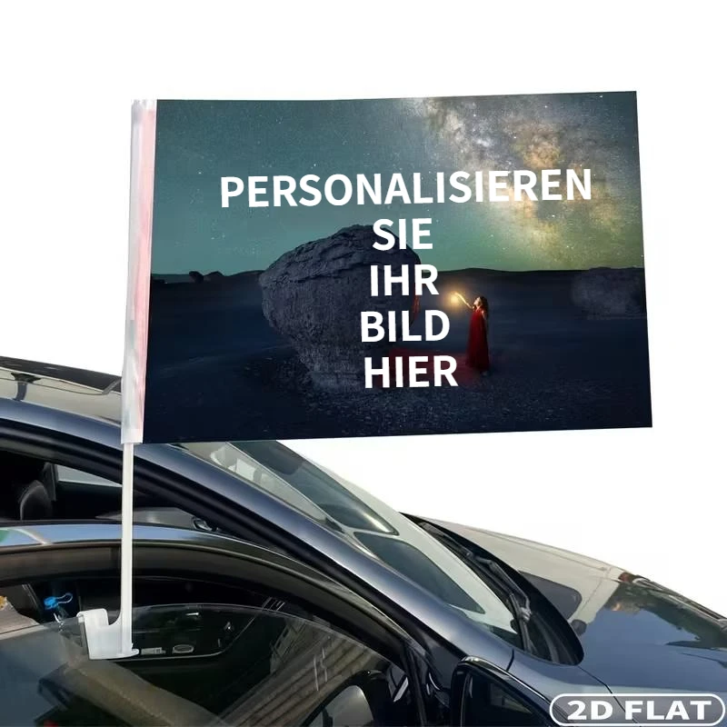 1pc/ 4pcs / 8pcs Custom 2D FLAT Car Flag, Design Your Own Car Flags, Customized Flags Banners, 30x45cm 12x18inch Window Flags view 6