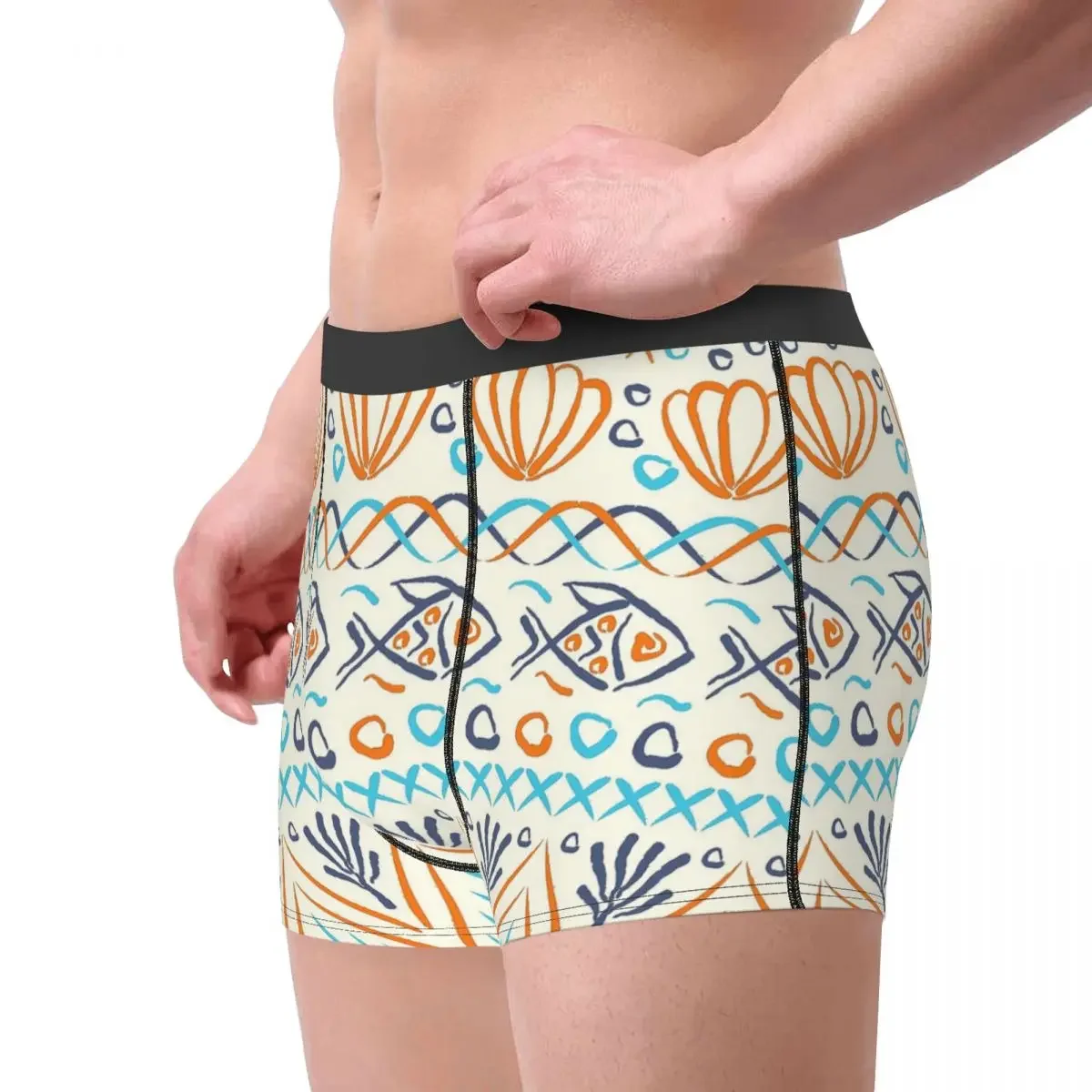 Animals of The Sea Clever Gentle Free And Happy Shell Underpants Cotton Panties Men's Underwear Sexy Shorts Boxer Briefs