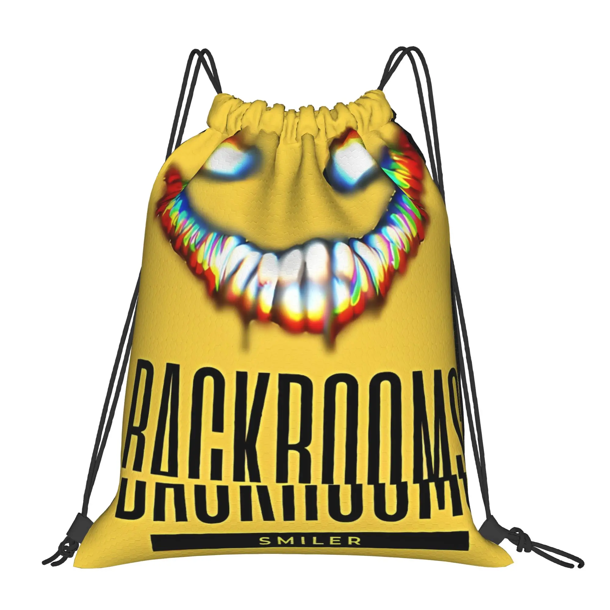 Backroom's Smiler Backrooms entity Portable Drawstring Bags Sports Riding Gym creepy aesthetic Storage Backpacks