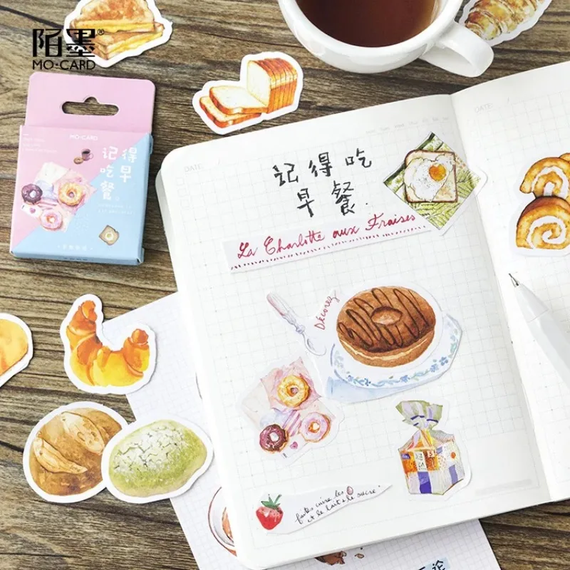 46/pack Cute Food Kawaii Bread Donuts Scrapbooking Stickers DIY Craft Decoracion Journal Photo Albums Decoration Sticker