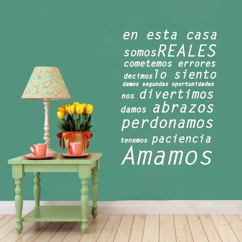 Spanish In This House Rule Vinyl Wall Sticker Living Room Home Decorative Mural En esta casa Family Quote Spain Wall Decals