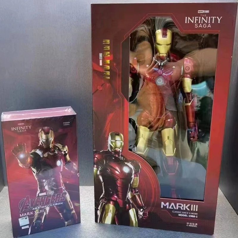 ZD 1/5 Iron Man 36cm Mk3 Original Marvel Legends 10th Anniversary Collection Tony Stark Model Action Figure Children Toys Gifts