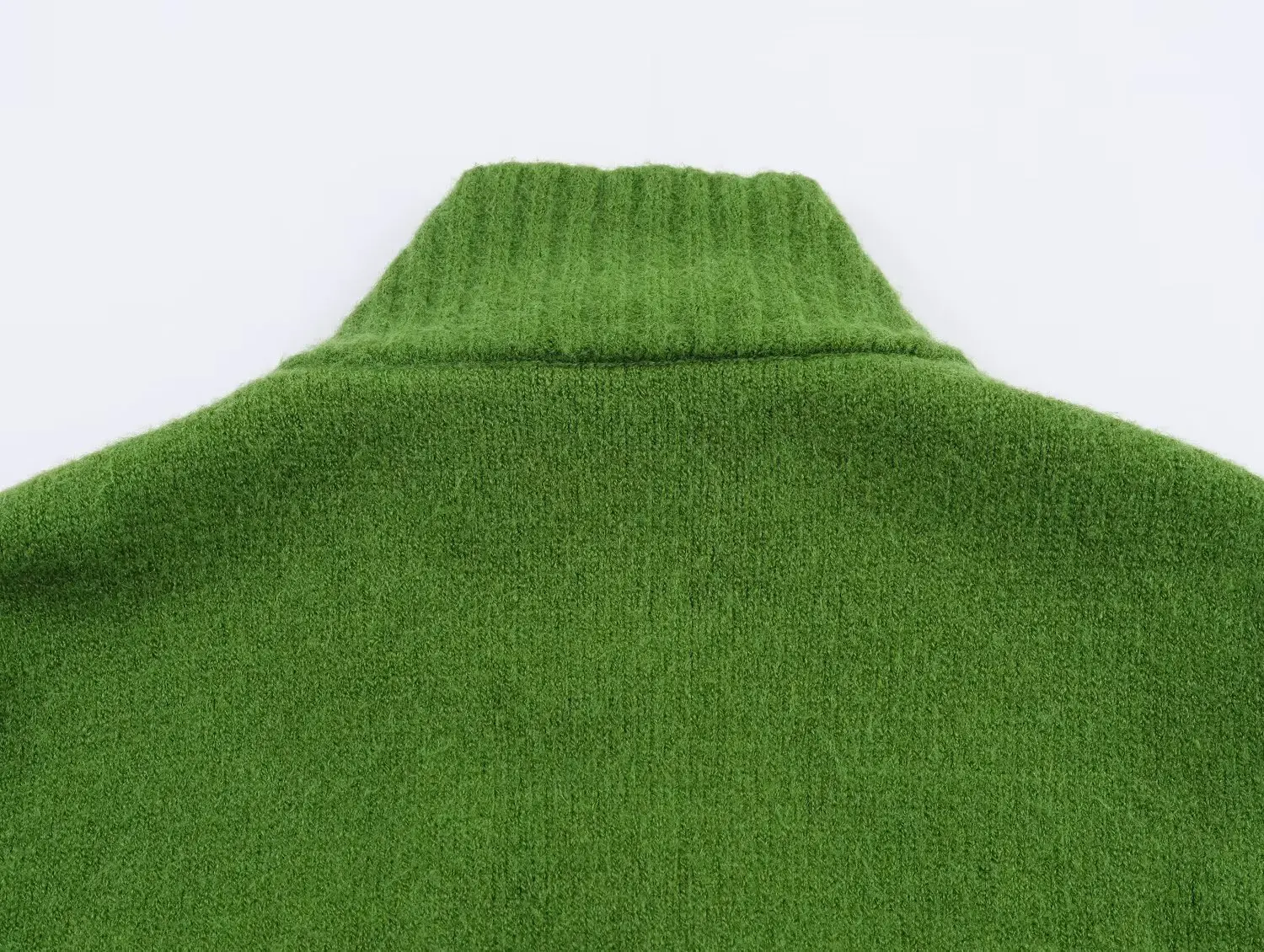KONDALA Vintage Green Zipper Women Pocket Winter Casual Cardigan Chic Fashion 2025 Sweater Warm Fall Streetwear Knit Outwear