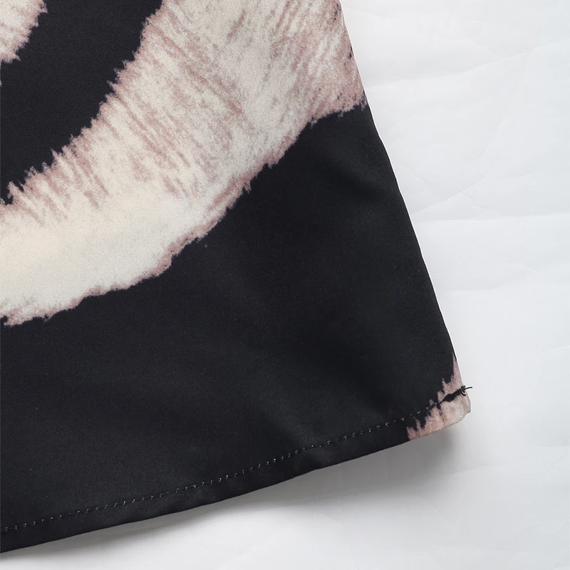 여성용 블랙 프린트 스트라이프 민소매 만다린 칼라 맥시 드레스 여름 보헤미안 민족 캐주얼 파티 패션 루즈핏