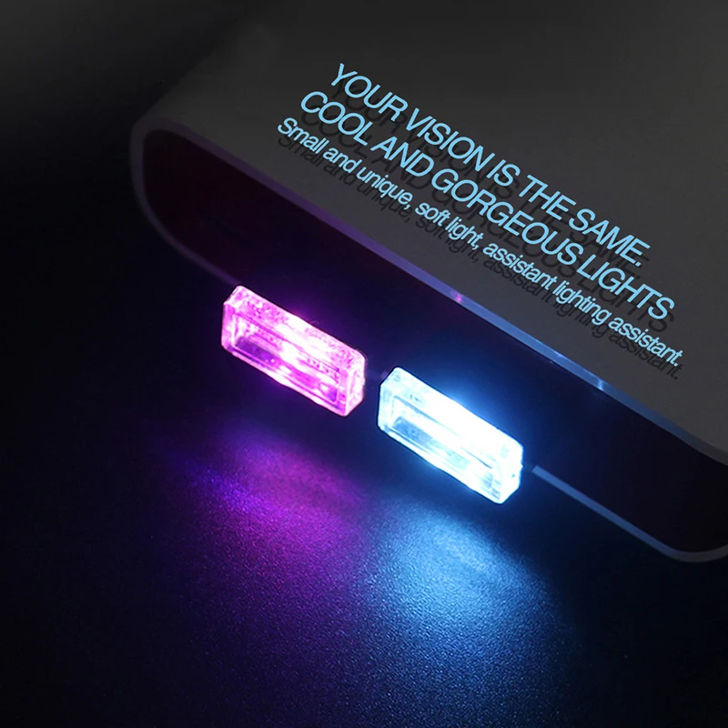 Carro Ambiente Neon Interior LED Light, Atmosfera Mini USB, Modelagem Jóias, 7 Cores de Cores