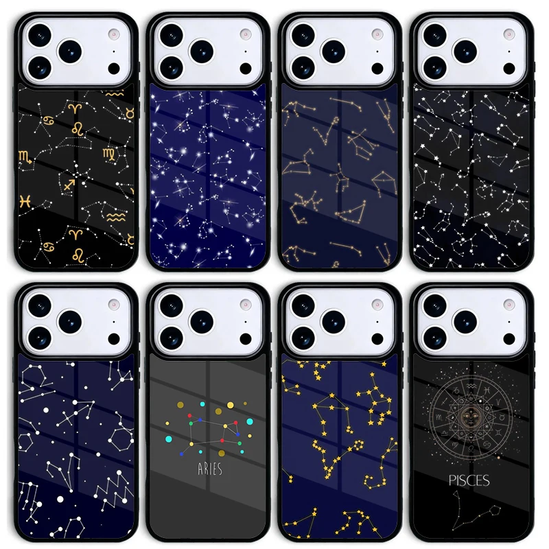 Zodiac Signs constellations Phone Case For Apple iPhone 17 air 16 Pro Max 15 Pro Max 14 13 12 11 Mini Back Cover