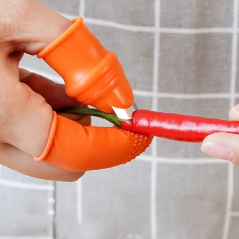 Silicone Special Thumb Cutter Fruit Picking Vegetable Separator Thumb Cutter Set Finger Protector Garden Tool Kitchen Cutter
