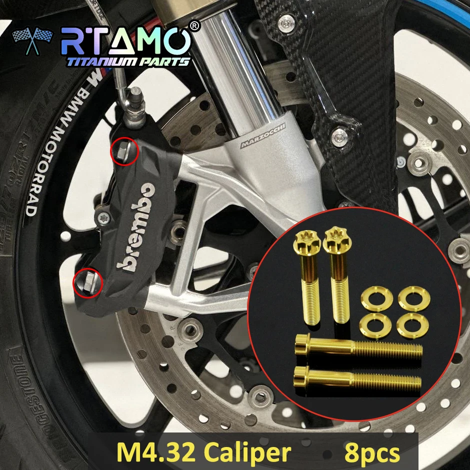 RTAMO Gr5 التيتانيوم الترباس الجبهة الحاجز شوكة الفرجار قرص فرامل ABS القرص المسمار المحور الخلفي ضرس الجوز صالح لسيارات BMW S1000R