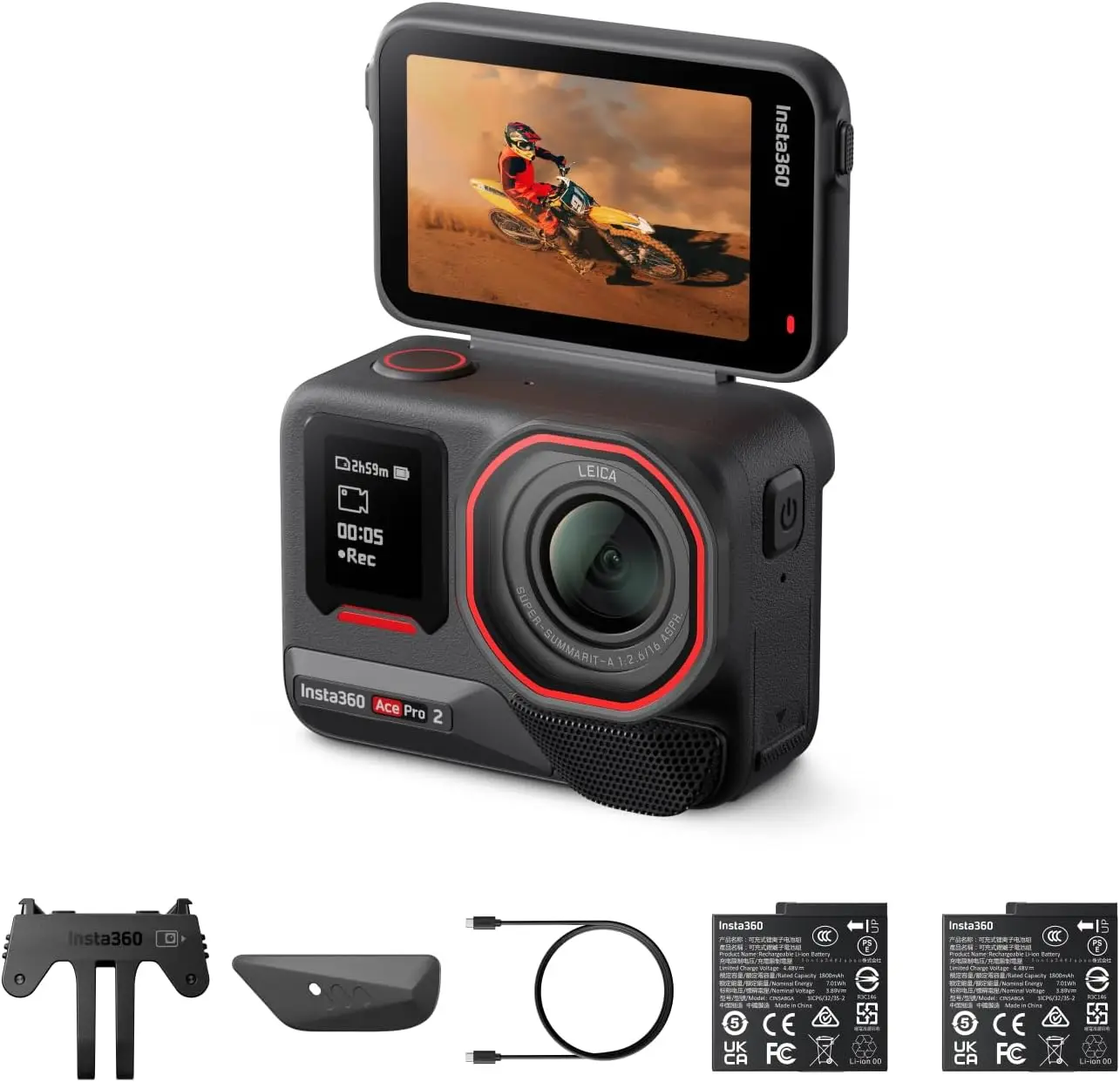 

Bundle - 8K Waterproof Action Camera Co-Engineered with Leica, 1/1.3" Sensor, Dual AI Chip, Leading Low Light, Superior Audio