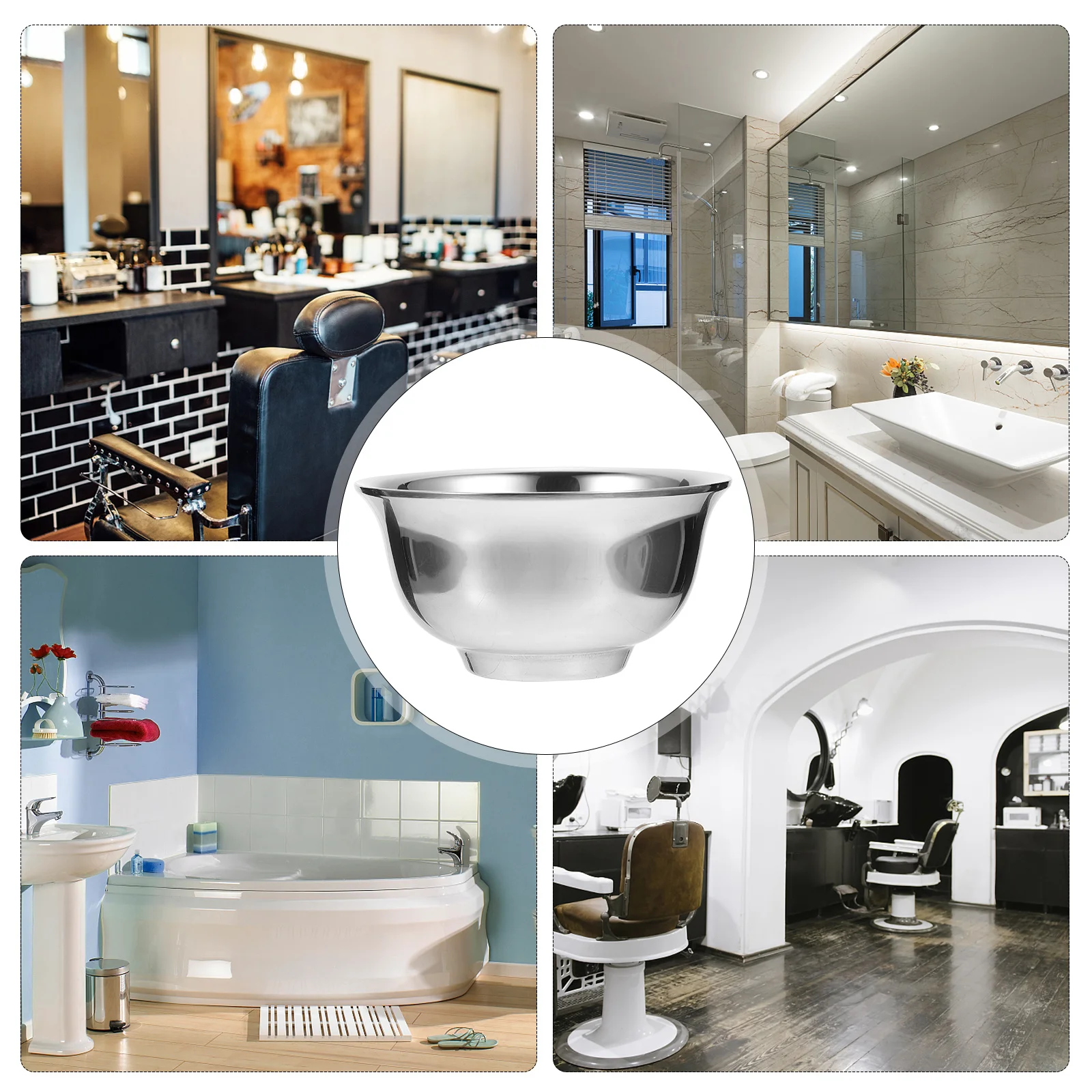 

Stainless Steel Men's Shaving Soap Bowl Large Diameter Thick Material Durable Barber Shaving Cream Bowl for Home and Salon