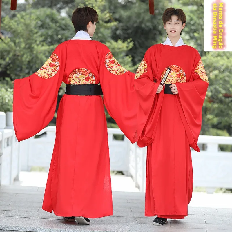 red-four-tiered-dragon-embroidered-round-ne-hanfu-men's-wedding-clothes-ming-dynas-sle-revival-photoaphy-sle-youth