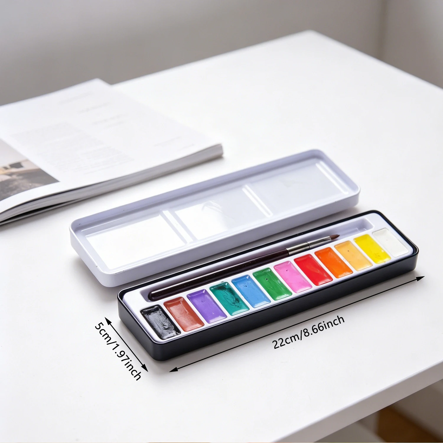 12/24/36 Colors Watercolor Paint Set Metal Tin Box Palette with Brush Portable Art Supplies for Artists Students DIY Painting