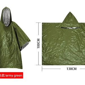 3 في 1 معطف واق من المطر العسكري مقنع كم مقاوم للماء معطف المطر للدراجات النارية التخييم المشي لمسافات طويلة خيمة المطر السفر أفضل 10 معطف واق من المطر راكب الدراجة النارية مبيعا - No9