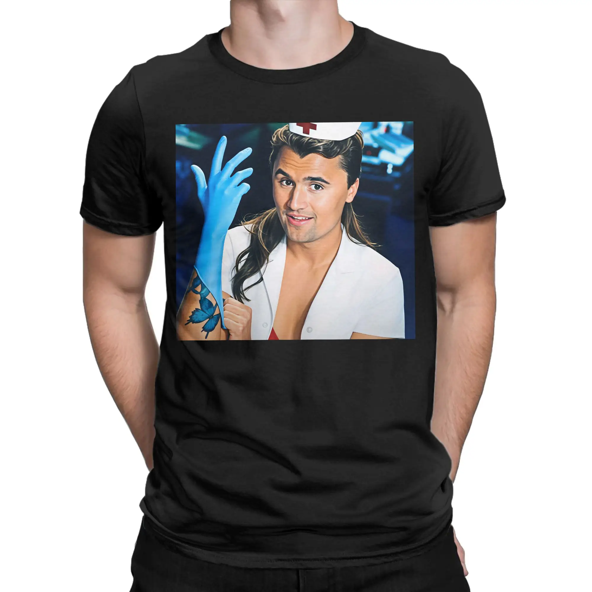 Amazing Nurse Charlie Kirk T-Shirt for Men Crewneck 100% Cotton T Shirts  Short Sleeve Tees Plus Size Clothes
