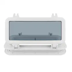 Rectangular Porthole Window with   for Boat, Yacht, Marine (White)